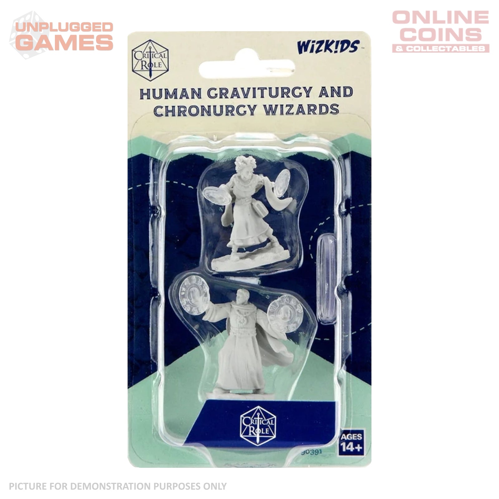 Critical Role Unpainted Miniatures - Human Graviturgy and Chronurgy Wizards